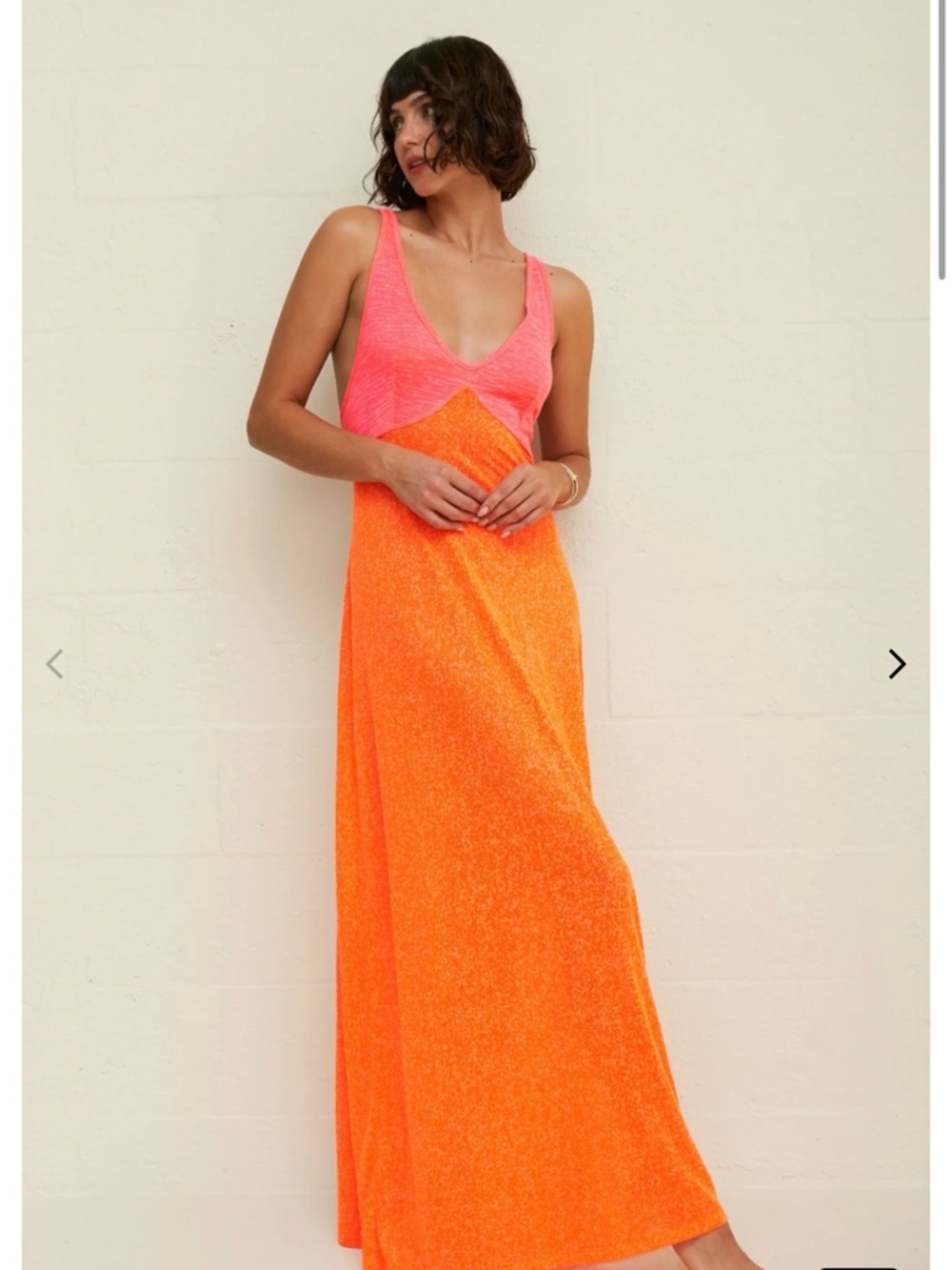 PITUSA-Pink and Orange Maxi Dress – Women